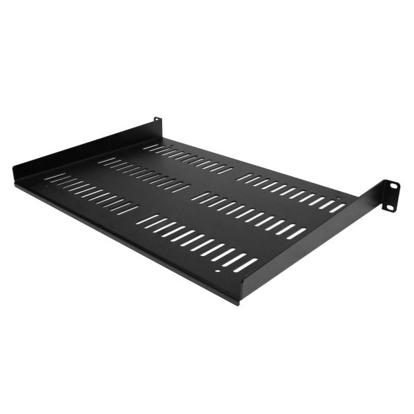 StarTech.com 1U Rack Shelf - Universele Geventileerde 19 inch Server Rack Plank/Lade voor AV/Data/Netwerk Apparatuur – Cantilever/Uitkragende Ligger – Duurzaam Ontwerp – Max. 25kg - Diepte 30 cm (12”) (SHELF-1U-12-FIXED-V)