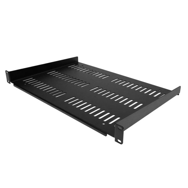 StarTech.com 1U Rack Shelf - Universele Geventileerde 19 inch Server Rack Plank/Lade voor AV/Data/Netwerk Apparatuur – Cantilever/Uitkragende Ligger – Duurzaam Ontwerp – Max. 25kg - Diepte 30 cm (12”) (SHELF-1U-12-FIXED-V)