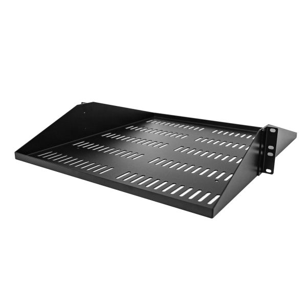 StarTech.com 2U Rack Shelf - Universele Geventileerde 19 inch Server Rack Plank/Lade voor AV/Data/Netwerk Apparatuur – Cantilever/Uitkragende Ligger – Duurzaam Ontwerp – Max. 91kg - Diepte 50 cm (20”) (SHELF-2U-20-CENTER-V)