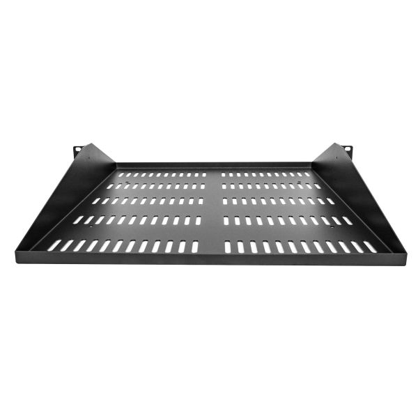 StarTech.com 2U Rack Shelf - Universele Geventileerde 19 inch Server Rack Plank/Lade voor AV/Data/Netwerk Apparatuur – Cantilever/Uitkragende Ligger – Duurzaam Ontwerp – Max. 91kg - Diepte 50 cm (20”) (SHELF-2U-20-CENTER-V)