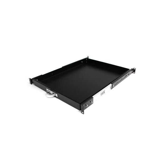 StarTech.com 1U Uitschuifbare Keyboard Tray voor Server Rack, Max 25kg, 22"/55cm Diep, Stalen Uittrekbare Lade/Plank voor 19" AV, Netwerk Rack (SLIDESHELFD)