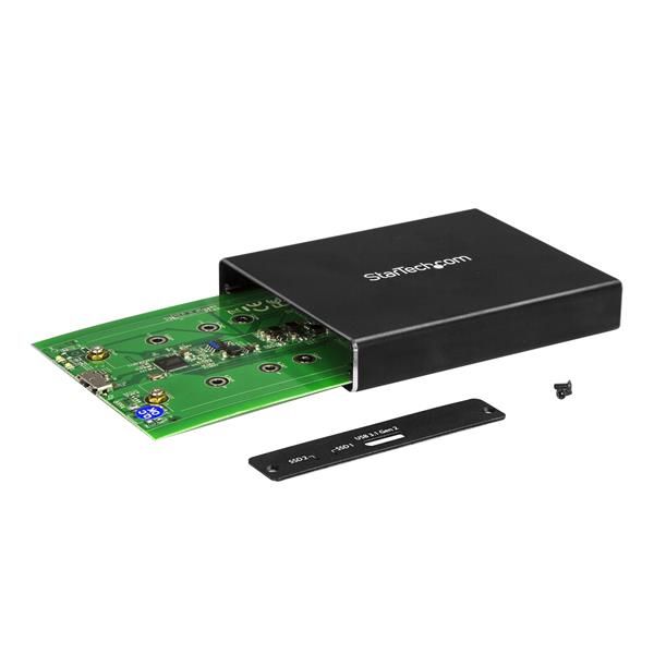 StarTech.com Dubbele sleuf schijfbehuizing voor M.2 NGFF SATA SSDs USB 3.1 (10Gbps) RAID (SM22BU31C3R)  StarTech.com Dubbele sleuf schijfbehuizing voor M.2 NGFF SATA SSDs USB 3.1 (10Gbps) RAID (SM22BU31C3R)