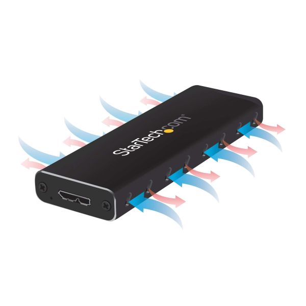 StarTech.com M.2 SSD Behuizing voor M.2 SATA SSDs - USB 3.0 (5Gbps) met UASP - Externe M.2 SSD Behuizing - Aluminum (SM2NGFFMBU33)