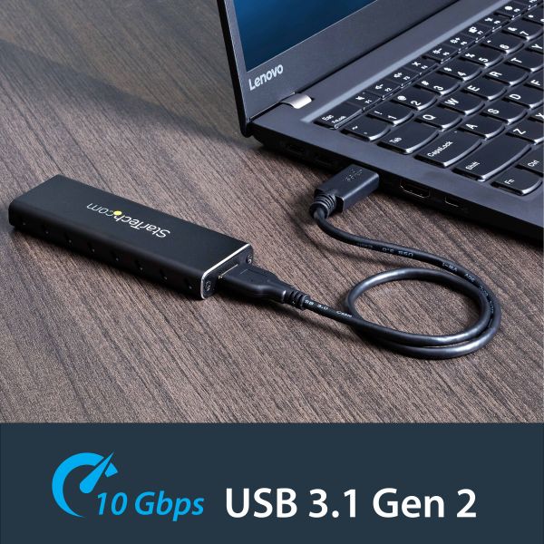 StarTech.com M.2 SSD Behuizing voor M.2 SATA SSDs - USB 3.0 (5Gbps) met UASP - Externe M.2 SSD Behuizing - Aluminum (SM2NGFFMBU33)