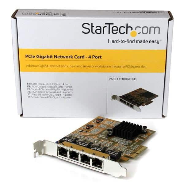 StarTech.com 4-Poort PCI Express gigabit netwerk adapter kaart Quad Port PCIe Gigabit NIC (ST1000SPEX43)