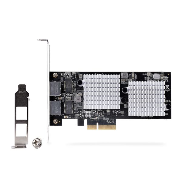 StarTech.com 2-Port 10GbE PCIe Netwerk Adapter Kaart, Netwerk Kaart voor PC/Desktop/Server, Zes Snelheden, PCIe Gigabit Ethernet Kaart met Jumbo Frame Ondersteuning, NIC/LAN Interface Kaart, 10GBASE-T en NBASE-T