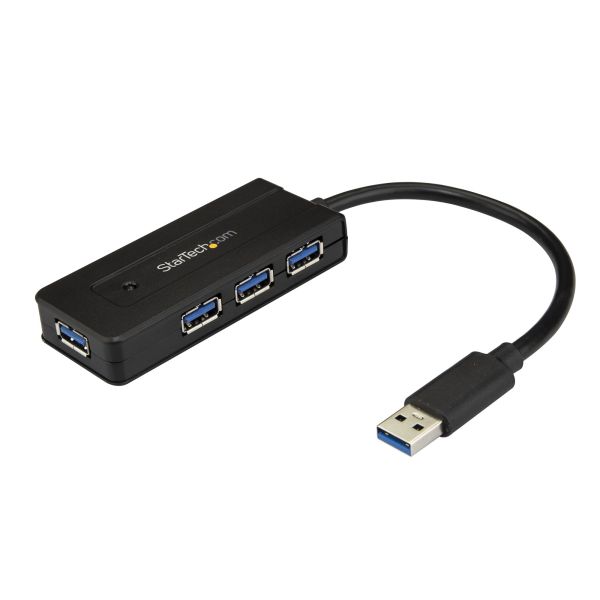 StarTech.com 4 Port USB 3.0 Hub SuperSpeed met Fast Charge, Portable USB 3.2 Gen 1 Type-A Laptop/Desktop Hub, USB Bus Power/Self Powered voor High Performance, Mini/Compact (ST4300MINI) StarTech.com 4 Port USB 3.0 Hub SuperSpeed met Fast Charge, Portable USB 3.2 Gen 1 Type-A Laptop/Desktop Hub, USB Bus Power/Self Powered voor High Performance, Mini/Compact (ST4300MINI)