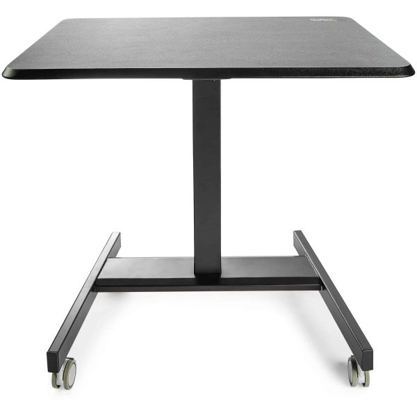 StarTech.com Mobiel Bureau Ergonomisch Zit-Sta Computermeubel op Wielen One Touch verstelbare Mobiele Werkplek Bureautafel op Wielen voor Computer/Laptop ideaal voor Onderwijs (STSCART2)