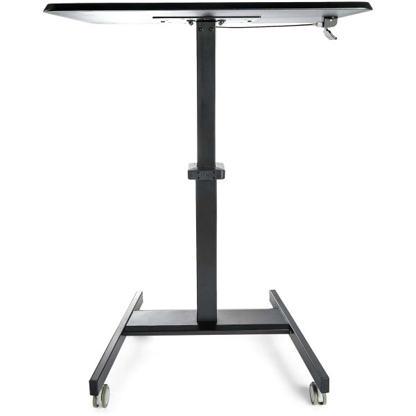 StarTech.com Mobiel Bureau Ergonomisch Zit-Sta Computermeubel op Wielen One Touch verstelbare Mobiele Werkplek Bureautafel op Wielen voor Computer/Laptop ideaal voor Onderwijs (STSCART2)
