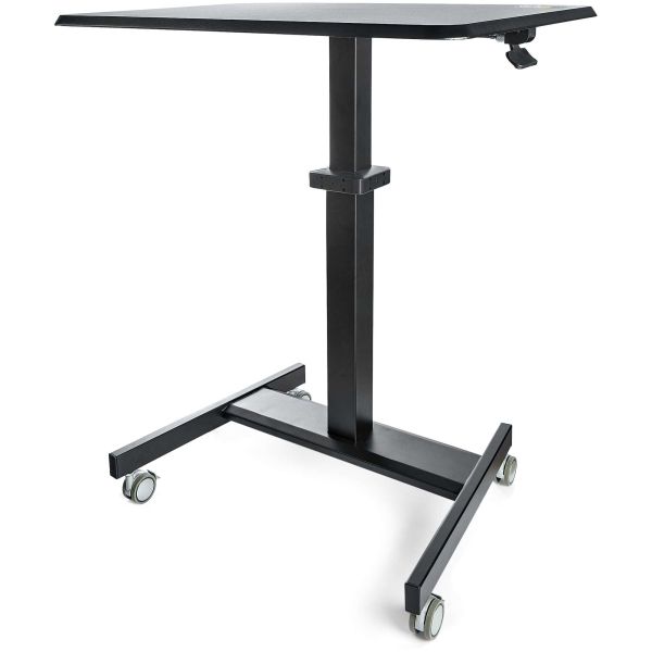 StarTech.com Mobiel Bureau Ergonomisch Zit-Sta Computermeubel op Wielen One Touch verstelbare Mobiele Werkplek Bureautafel op Wielen voor Computer/Laptop ideaal voor Onderwijs (STSCART2)