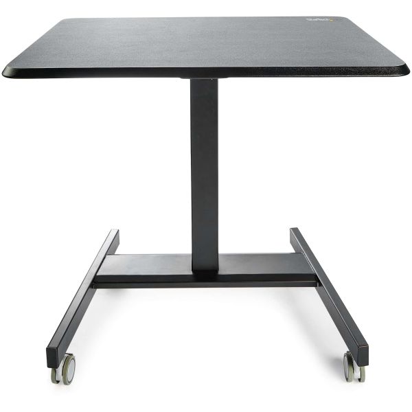 StarTech.com Mobiel Bureau Ergonomisch Zit-Sta Computermeubel op Wielen One Touch verstelbare Mobiele Werkplek Bureautafel op Wielen voor Computer/Laptop ideaal voor Onderwijs (STSCART2)