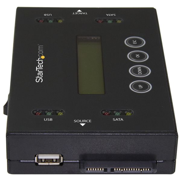 StarTech.com 1:1 Standalone Hard Drive Cloner & Wisser, USB Thumb Drive en SATA HDD/SSD Disk Kloner & Disk Eraser, LCD display, TAA Compliant, OS Onafhankelijk (SU2DUPERA11)