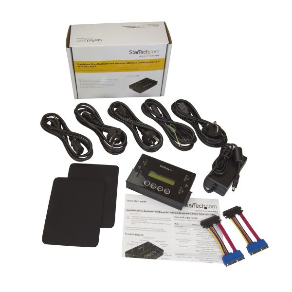StarTech.com 1:1 Standalone Hard Drive Cloner & Wisser, USB Thumb Drive en SATA HDD/SSD Disk Kloner & Disk Eraser, LCD display, TAA Compliant, OS Onafhankelijk (SU2DUPERA11)