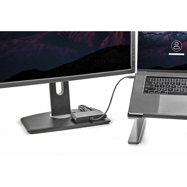 StarTech.com Dual-Monitor Thunderbolt Mini Dock, 4K 60Hz DisplayPort, Driverloze Hub voor Windows & Mac, Gigabit Ethernet, 1x USB-A (USB 5Gbps), 28cm Kabel (TB3DKM2DPL) StarTech.com Dual-Monitor Thunderbolt Mini Dock, 4K 60Hz DisplayPort, Driverloze Hub voor Windows & Mac, Gigabit Ethernet, 1x USB-A (USB 5Gbps), 28cm Kabel (TB3DKM2DPL)