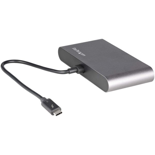 StarTech.com Dual-Monitor Thunderbolt Mini Dock, 4K 60Hz DisplayPort, Driverloze Hub voor Windows & Mac, Gigabit Ethernet, 1x USB-A (USB 5Gbps), 28cm Kabel (TB3DKM2DPL) StarTech.com Dual-Monitor Thunderbolt Mini Dock, 4K 60Hz DisplayPort, Driverloze Hub voor Windows & Mac, Gigabit Ethernet, 1x USB-A (USB 5Gbps), 28cm Kabel (TB3DKM2DPL)