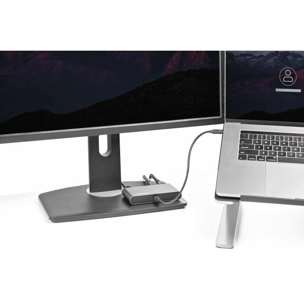 StarTech.com Thunderbolt 3 Mini Dock, Draagbare Dual Monitor Docking Station met HDMI 4K 60Hz, 2x USB-A Hub (USB 3.0/2.0), GbE, 28cm Kabel, TB3 Multiport Adapter, Mac/Windows (TB3DKM2HDL)