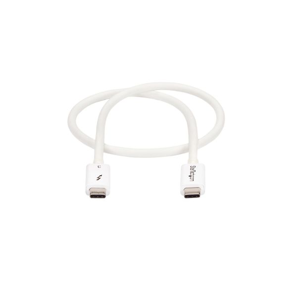 StarTech.com 50cm Thunderbolt 3 Kabel, 40Gbps, 100W PD, 4K/5K, Thunderbolt Gecertificeerd, Thunderbolt 4/USB 3.2/DisplayPort Compatibel, Wit (TBLT34MM50CW)
