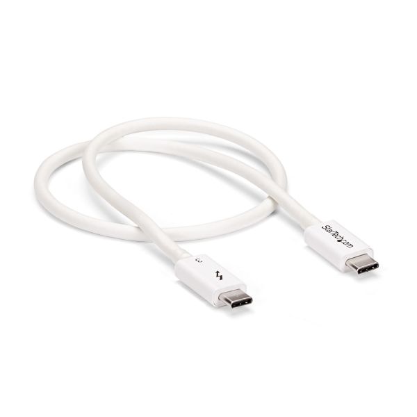 StarTech.com 50cm Thunderbolt 3 Kabel, 40Gbps, 100W PD, 4K/5K, Thunderbolt Gecertificeerd, Thunderbolt 4/USB 3.2/DisplayPort Compatibel, Wit (TBLT34MM50CW)