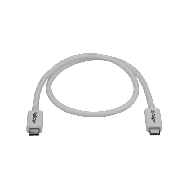StarTech.com 50cm Thunderbolt 3 Kabel, 40Gbps, 100W PD, 4K/5K, Thunderbolt Gecertificeerd, Thunderbolt 4/USB 3.2/DisplayPort Compatibel, Wit (TBLT34MM50CW)