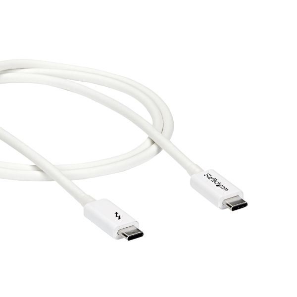 StarTech.com 1m Thunderbolt 3 Kabel, 20Gbps, 100W PD, 4K, Thunderbolt Gecertificeerd, Thunderbolt 4/USB 3.2/DisplayPort Compatibel, Wit (TBLT3MM1MW)