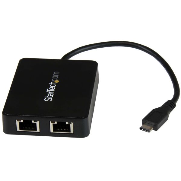 StarTech.com USB-C naar dual Gigabit Ethernet adapter met USB (Type-A) poort (US1GC301AU2R) StarTech.com USB-C naar dual Gigabit Ethernet adapter met USB (Type-A) poort (US1GC301AU2R)