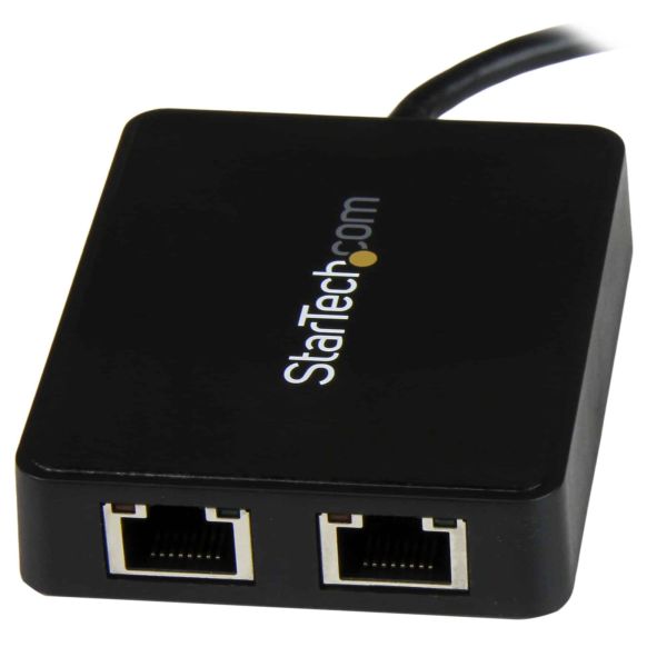 StarTech.com USB-C naar dual Gigabit Ethernet adapter met USB (Type-A) poort (US1GC301AU2R)