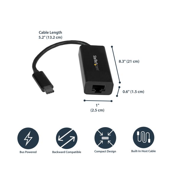 StarTech.com USB-C naar Gigabit Ethernet netwerkadapter - USB 3.0 - zwart (US1GC30B)