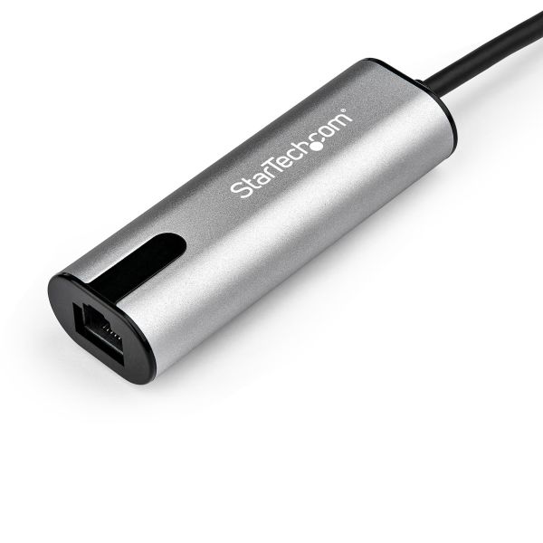 StarTech.com 2.5GbE USB C naar Ethernet Adapter NBASE-T NIC, USB 3.0 Type C 2.5/1 Gigabit/100 Mbps Multi Speed Netwerk, USB 3.1 Laptop naar RJ45/LAN, Thunderbolt 3 Compatibel, MacBook Pro Surface (US2GC30)