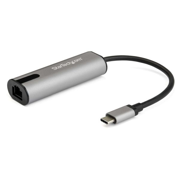 StarTech.com 2.5GbE USB C naar Ethernet Adapter NBASE-T NIC, USB 3.0 Type C 2.5/1 Gigabit/100 Mbps Multi Speed Netwerk, USB 3.1 Laptop naar RJ45/LAN, Thunderbolt 3 Compatibel, MacBook Pro Surface (US2GC30)