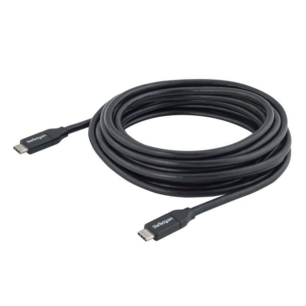 StarTech.com 4m USB-C Laadkabel, Fast Charge & Sync Type C Kabel, 100W (5A) PD, USB 2.0, USB-IF Gecertificeerd - Zwarte USB Oplaadkabel (USB2C5C4M)