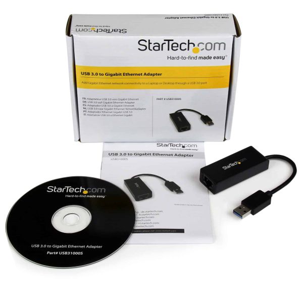 StarTech.com USB 3.0 naar Gigabit Ethernet Adapter voor Windows en Mac - 10/100/1000 NIC Netwerk Converter - USB naar RJ45 Gb Netwerk Adapter voor Laptop en Desktop Computers - USB Bus Powered (USB31000S)