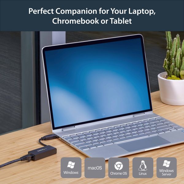 StarTech.com USB 3.0 naar Gigabit Ethernet Adapter voor Windows en Mac - 10/100/1000 NIC Netwerk Converter - USB naar RJ45 Gb Netwerk Adapter voor Laptop en Desktop Computers - USB Bus Powered (USB31000S)