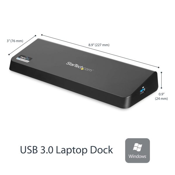 StarTech.com USB 3.0 Dock, Dual Monitor met HDMI & 4K DisplayPort, USB 3.0 naar 4x USB-A, Ethernet, HDMI en DP, Universeel USB Type A Laptop Docking Station voor Mac & Windows (USB3DOCKHDPC)