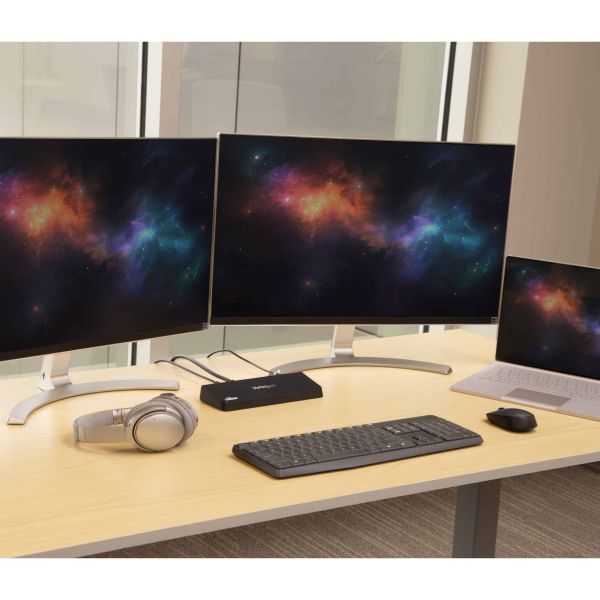 StarTech.com USB 3.0 Dock, Dual Monitor met HDMI & 4K DisplayPort, USB 3.0 naar 4x USB-A, Ethernet, HDMI en DP, Universeel USB Type A Laptop Docking Station voor Mac & Windows (USB3DOCKHDPC)