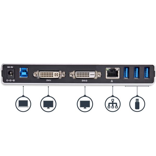 StarTech.com Dual-monitor USB 3.0 docking station met DVI en verticale standaard (USB3SDOCKDD)