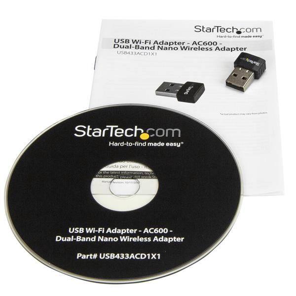 StarTech.com USB Wi-Fi adapter AC600 Dual-Band Nano adapter draadloos (USB433ACD1X1) StarTech.com USB Wi-Fi adapter AC600 Dual-Band Nano adapter draadloos