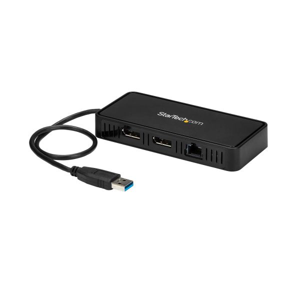 StarTech.com USB 3.0 Mini Dock - Dual Monitor USB-A Docking Station met DisplayPort 4K 60Hz Video & Gigabit Ethernet - 30cm Kabel - USB 3.1 Gen 1 Type-A Laptop Travel Adapter (USBA2DPGB)