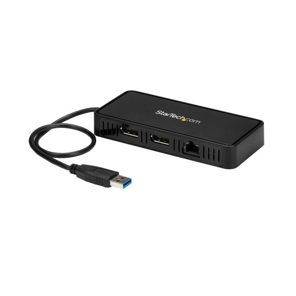 StarTech.com USB 3.0 Mini Dock - Dual Monitor USB-A Docking Station met DisplayPort 4K 60Hz Video & Gigabit Ethernet - 30cm Kabel - USB 3.1 Gen 1 Type-A Laptop Travel Adapter (USBA2DPGB)