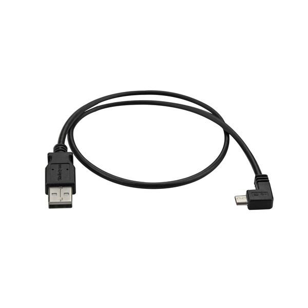 StarTech.com Micro-USB Oplaad en sync kabel M/M rechtsgehoekte Micro-USB 24 AWG 0.5 m (USBAUB50CMRA)