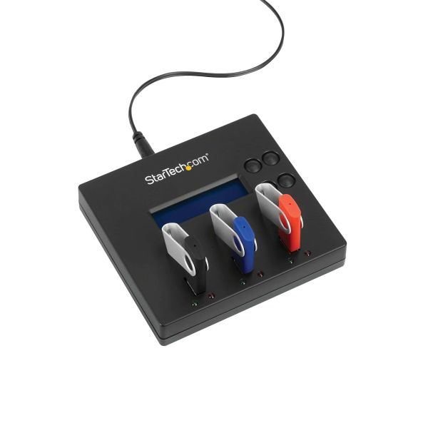 StarTech.com Standalone 1 naar 2 USB Thumb Drive Cloner en Wisser, Multiple USB Flash Drive Kloner, System/File/Whole-Drive Copy aan 1.5 GB/min, Single en 3-Pass Erase, LCD Display (USBDUP12)