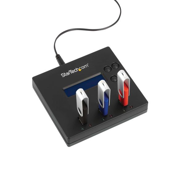 StarTech.com Standalone 1 naar 2 USB Thumb Drive Cloner en Wisser, Multiple USB Flash Drive Kloner, System/File/Whole-Drive Copy aan 1.5 GB/min, Single en 3-Pass Erase, LCD Display (USBDUP12)