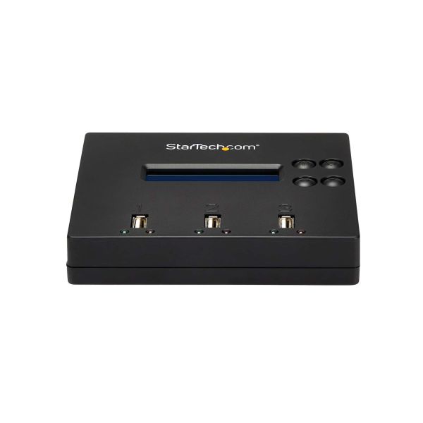 StarTech.com Standalone 1 naar 2 USB Thumb Drive Cloner en Wisser, Multiple USB Flash Drive Kloner, System/File/Whole-Drive Copy aan 1.5 GB/min, Single en 3-Pass Erase, LCD Display (USBDUP12)