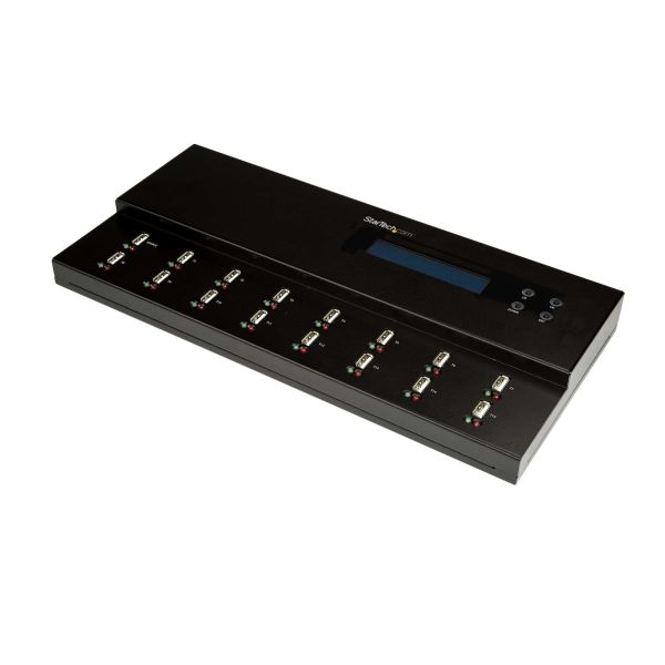 StarTech.com Standalone 1 naar 15 USB Thumb Drive Cloner en Wisser, Multiple USB Flash Drive Kloner, System/File/Whole-Drive Copy aan 1.5 GB/min, Single en 3-Pass Erase, LCD Display (USBDUPE115)
