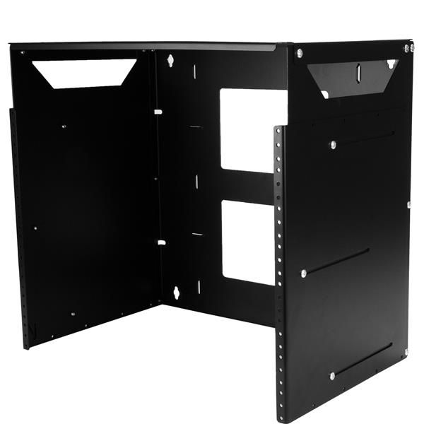 StarTech.com 2 Post 8U Open Frame Wandmonteerbare Server rack met Ingebouwd Schap, Verstelbare Diepte, Netwerk rack voor Data/AV/Electronica/Computer Apparatuur, Compacte Server Rack, TAA Compliant (WALLSHELF8U)