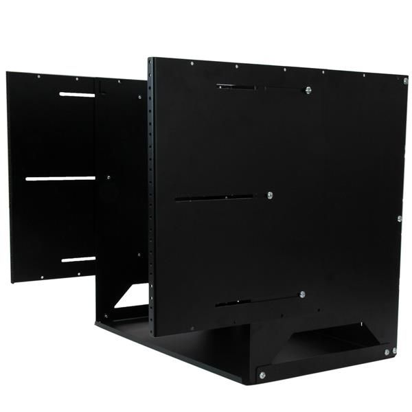 StarTech.com 2 Post 8U Open Frame Wandmonteerbare Server rack met Ingebouwd Schap, Verstelbare Diepte, Netwerk rack voor Data/AV/Electronica/Computer Apparatuur, Compacte Server Rack, TAA Compliant (WALLSHELF8U)