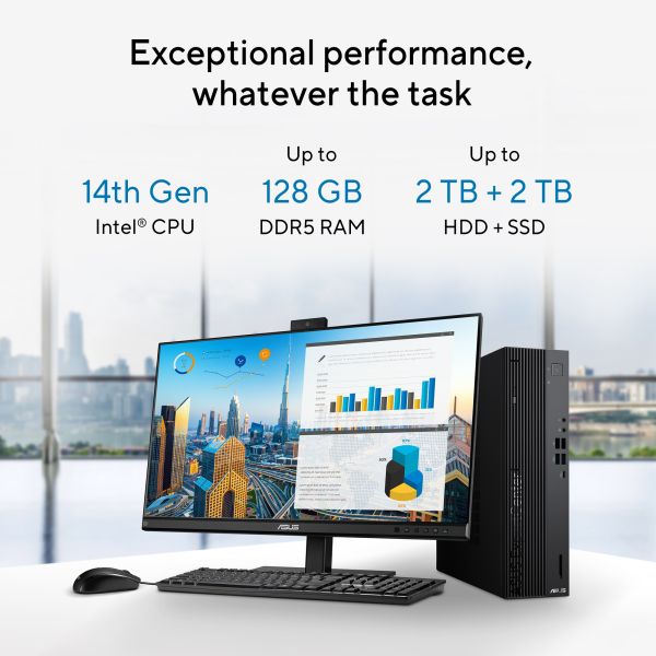 ASUS ExpertCenter D7 SFF D701SER-514500341X Intel® Core™ i5 i5-14500 16 GB DDR5-SDRAM 512 GB SSD Windows 11 Pro Tower PC Zwart (90PF05N1-M01RD0)