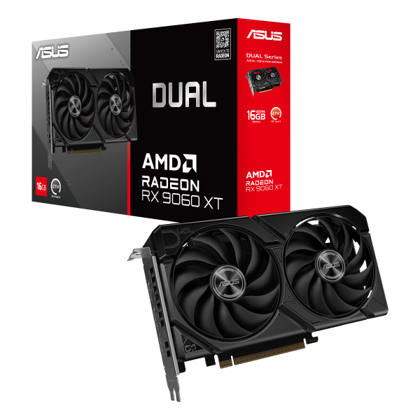 ASUS Graphics Card AMD Radeon RX 9060 XT 16 GB GDDR6 128-bit PCI Express 5.0 Active (DUAL-RX9060XT-16G)