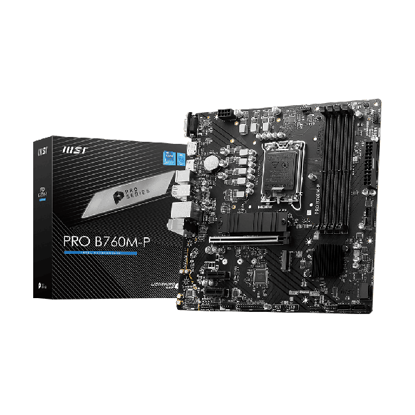 MSI Motherboard B760 Express A1700 Micro-ATX DDR5 Memory 4 Memory Slots (PROB760M-P)