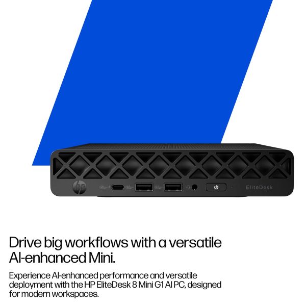 HP EliteDesk 8 Mini G1i AI Intel Core Ultra 7 265T 16 GB DDR5-SDRAM 512 GB SSD Windows 11 Pro Mini PC AI PC Black (998S9ET) HP EliteDesk 8 Mini G1i AI Intel Core Ultra 7 265T 16 GB DDR5-SDRAM 512 GB SSD Windows 11 Pro Mini PC AI PC Black (998S9ET)