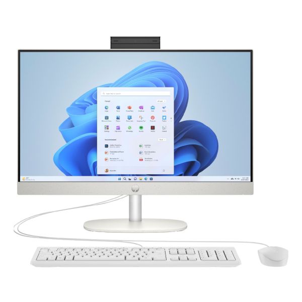 HP 24-cr0003na AMD Ryzen? 5 7520U 8GB RAM 512GB SSD 23.8  Full HD Windows 11 Home All-in-One Desktop PC - White - BM5L4EA#ABU (BM5L4EA)
